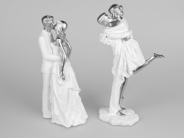 formano Deko-Figur, Paar stehend, Figur aus Kunststein, H ca. 26 u. 28 cm  -neu-