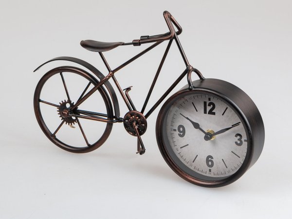 formano Uhr, Tischuhr, als Fahrrad aus Metall neu, Geschenkartikel