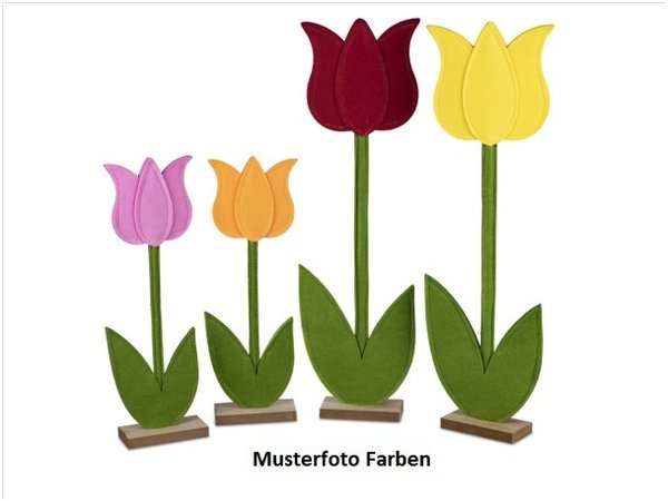 formano Frühjahrs Deko, Deko-Blume Tulpe auf Holz-Sockel; höhe ca. 42 cm, neu