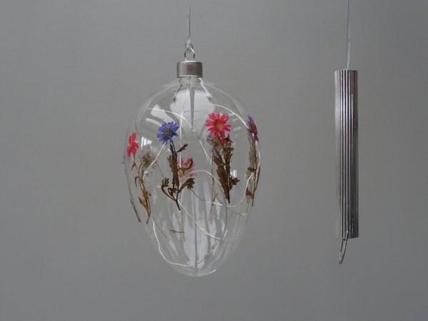 Glas Ei, Osterei mit LED Licht u. Timer - 10/16 cm, Frühjahrsdeko, Osterdeko neu