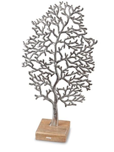 formano Deko-Baum Lebens-Baum aus Aluminium u. Mangoholz, 41x78cm - neu