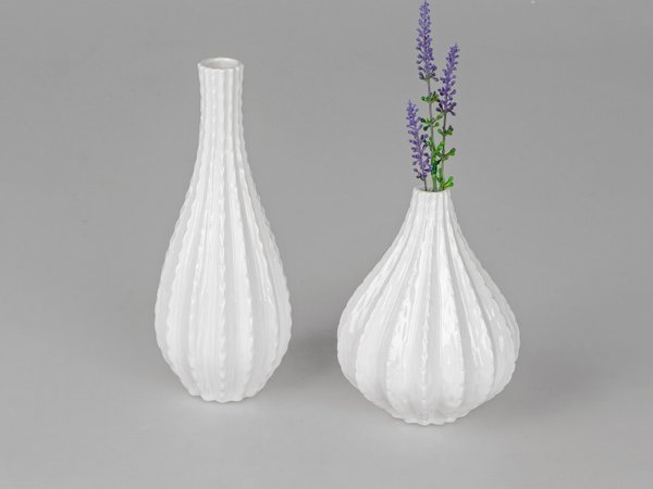 Dekovase, Blumenvase,  Rosenvase, Vase Kaktus aus Porzellan 15 o. 22 cm neu