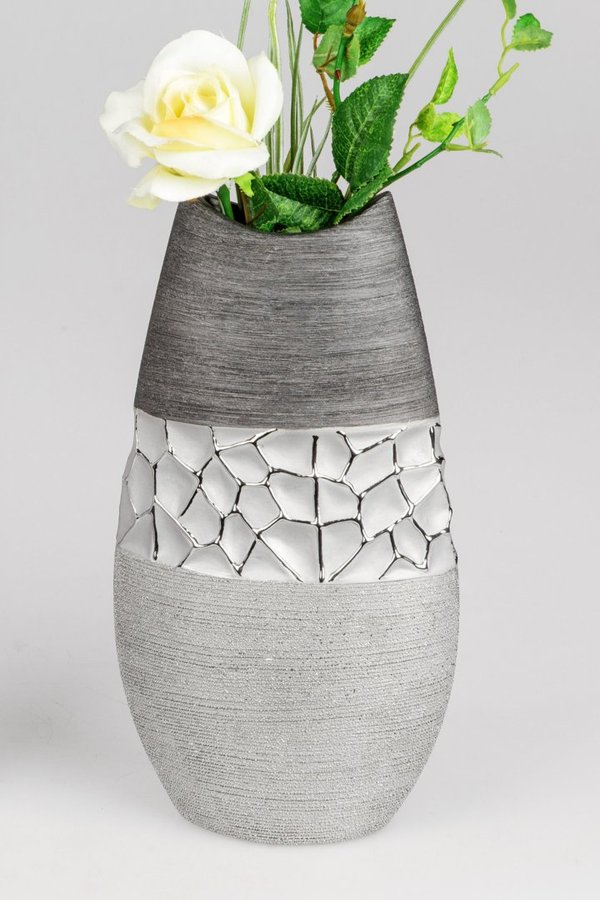 Dekovase, Blumenvase,  Rosenvase, Vase aus Keramik, 14x27cm