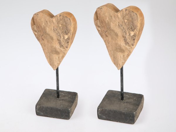 formano Deko-Objekt Herz aus massiven Teak-Holz 26cm - Valentinstag - Geschenk