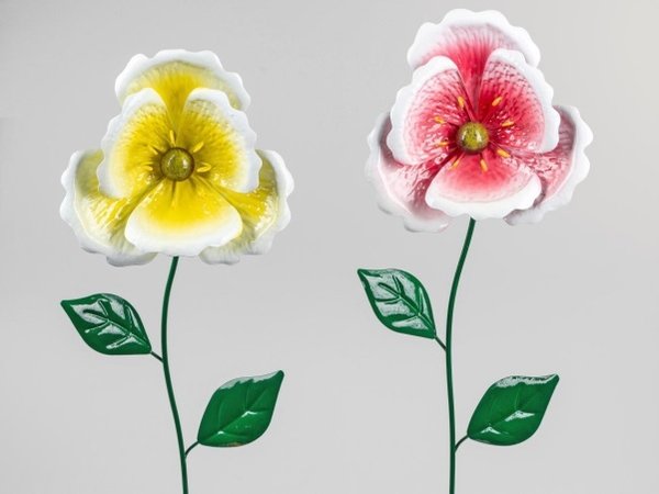 formano Gartenstecker -  Blume aus Metall 16x96 cm Gartendeko, neu