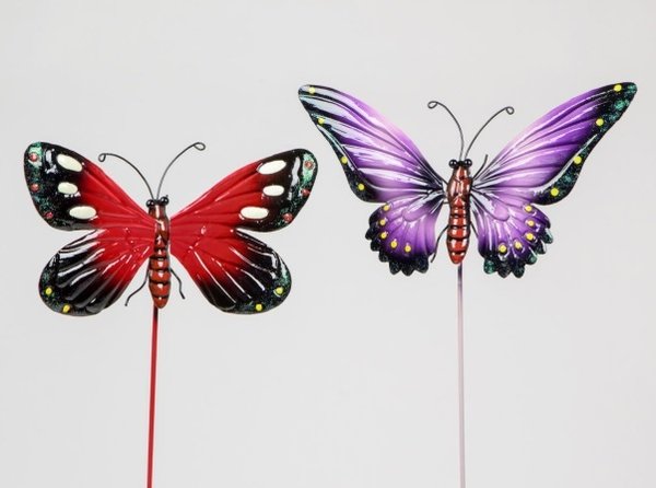 Gartenstecker - Schmetterling 26x100cm, aus Metall - Gartendeko neu -